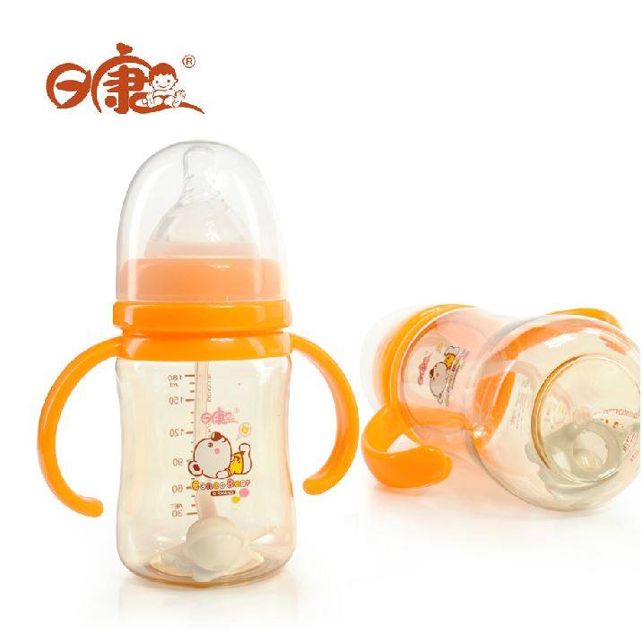 日康奶瓶防摔婴儿奶瓶宽口径PP宝宝奶瓶防胀气吸管硅胶新生儿奶瓶