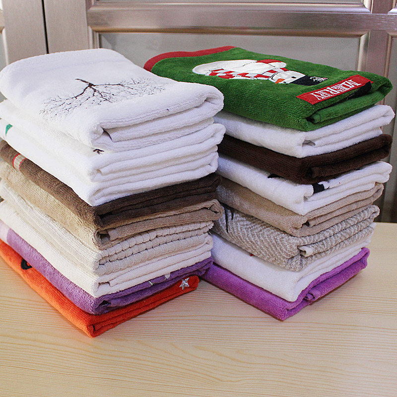 European and American foreign trade pure cotton towel cut and embroidered with thickened and enlarged full cotton face towels to absorb 100 hitch