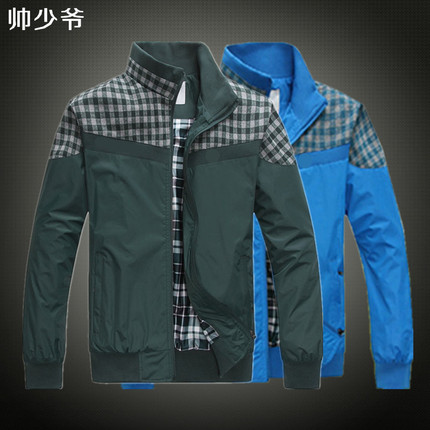 秋冬新款商务休闲男装青年修身型立领夹克衫运动jacket薄款外套潮