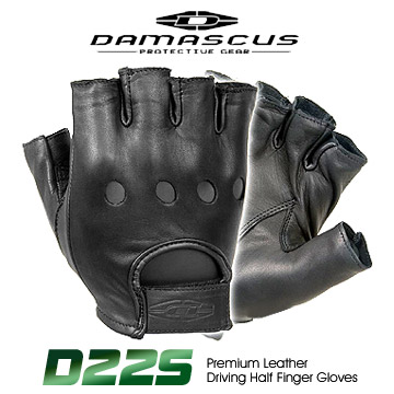 American Damascus Damascus Breathable Full Cow Leather Half Finger Top Extreme Driving Glove D22S