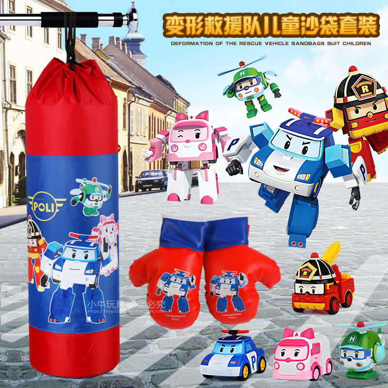 PU Child Perley Deformation Police Car Robot Boxing Sandbag Loose Beating Solid Sandbag Suspended Fitness Tumbler