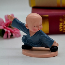 Cute Shaolin Kung Fu Kid crafts ornaments Chinese Zen creative living room tea pet study decoration little monk