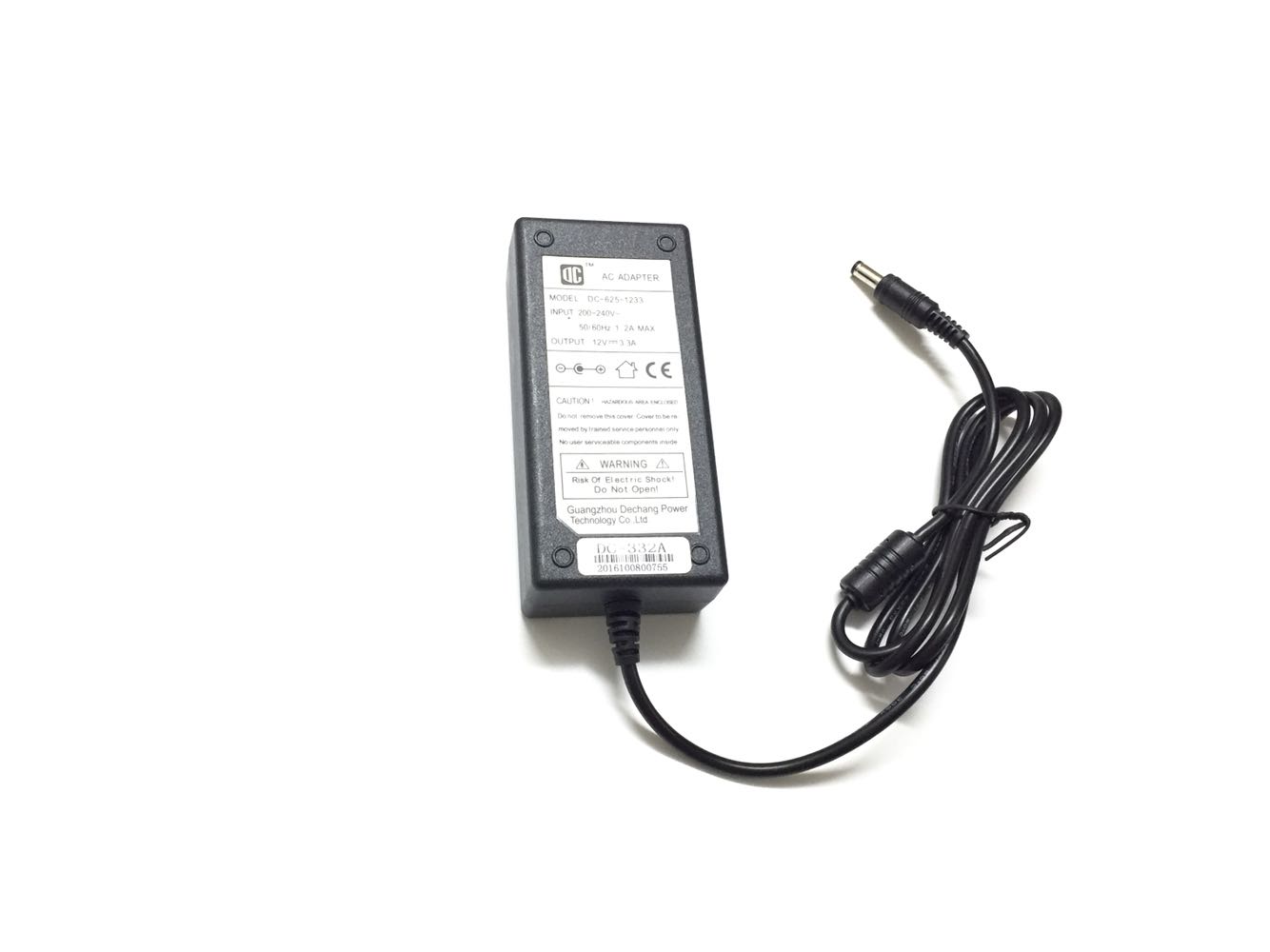 AC ADAPTER AC DECHANG POWER ADAPTER 12V 3 3A MODEL: DC-625-1233