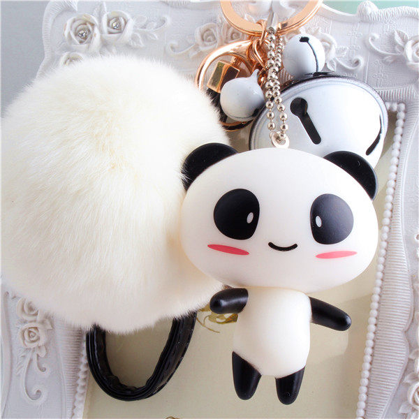 Meng Panda Key Hanging Lady Cute Key Closed Bell Bag Hanging a Key Chain
