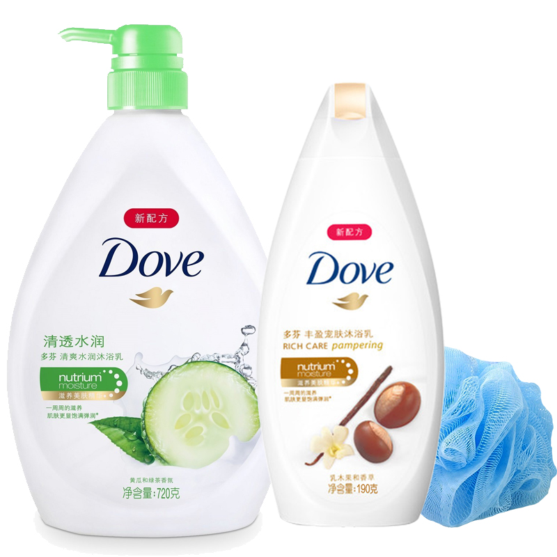 Dove多芬沐浴露 清透水润清爽水润沐浴乳720+190ml沐浴露随机