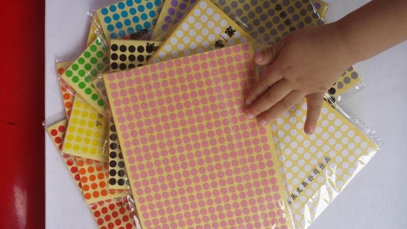 Color color stickers red yellow and green and blue purple and white and orange pink silver diameter 6 mm small dot stickers