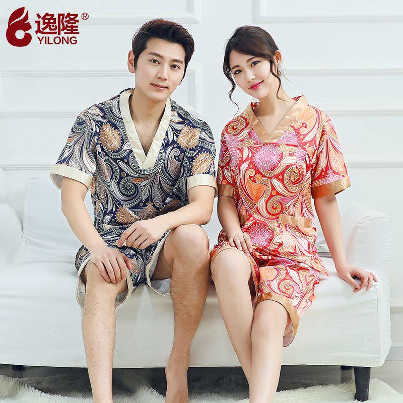 Yilong sweat steam clothes men and women couples bath clothes ladies high-end home clothes hotel bath sauna clothes