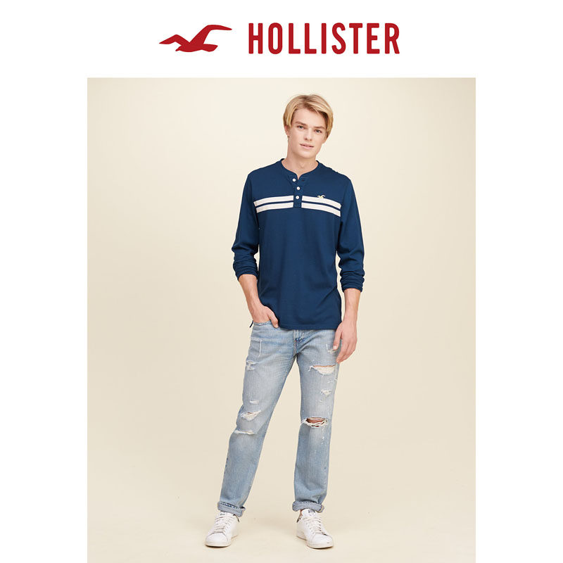Hollister 标识图样条纹亨利式上衣 男 110362