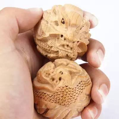 Mahogany dragon and phoenix hand handle the elderly health ball massage ball fitness handball hand hand hand shake ball health ball