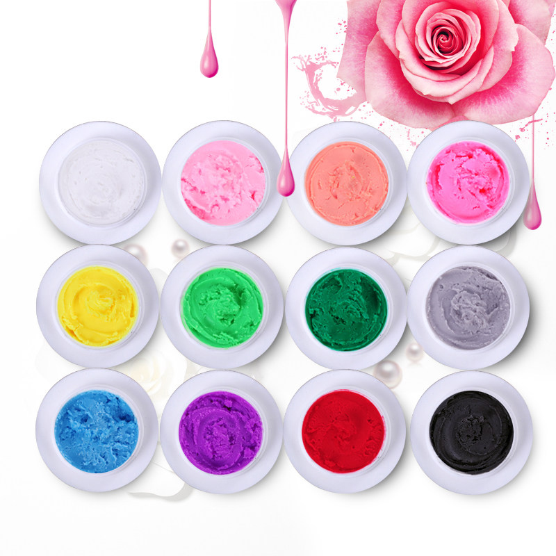 KaSi指甲油胶雕花胶 美甲3D立体胶毛衣胶指尖造型12色工具套装