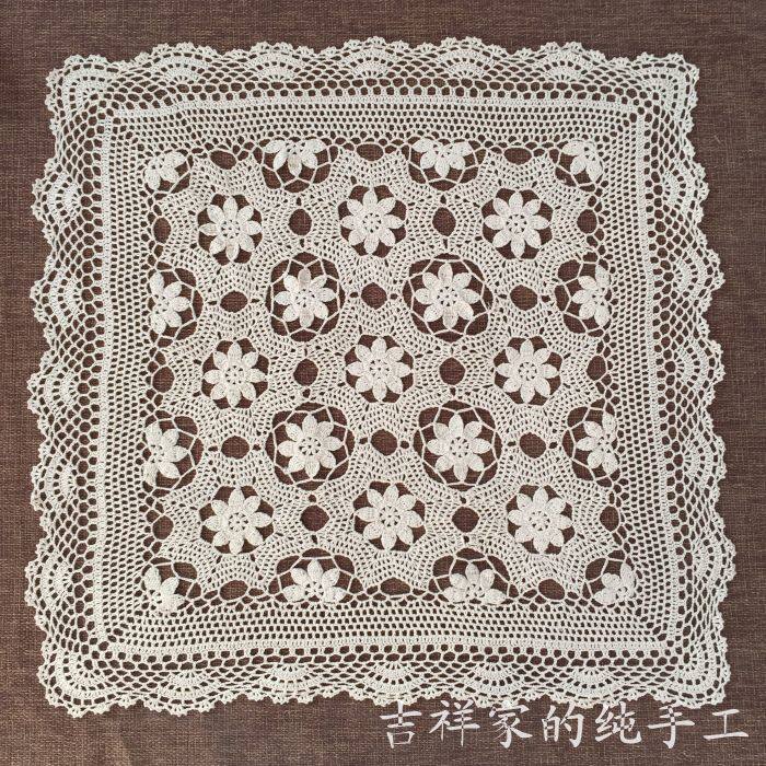 Hello old time---original hand-crocheted tablecloth, pure cotton woven hollow, universal cover towel, multi-size