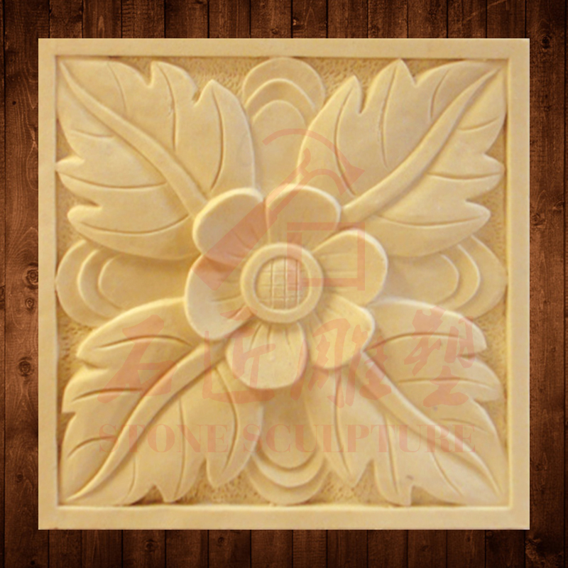 Glass Fiber Background Wall Artificial Sandstone Cultural Stone Antique decorated villa Pillar Piers Exterior Wall Carved-floral decorated board