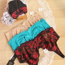 Lingerie Lace Ultra-thin Daquan Cup Chest Shrink Underwear Big Chest Small Pat MM Bra Thin Bra with Steel Rings