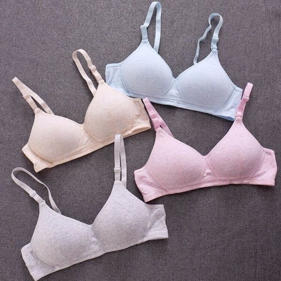 Summer small breast white underwear female no steel ring student high school girl 18-19 pure cotton thin model cup bra