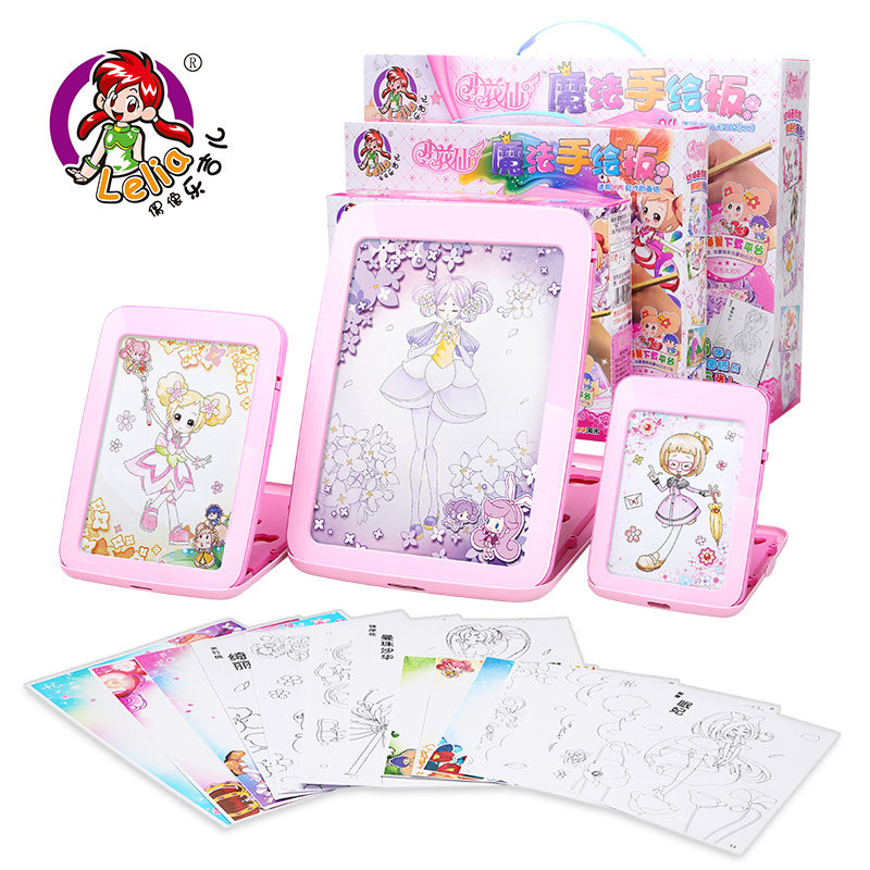 Leguer small flower fairy hand-painted board children's creative DIY drawing board Early teaching puzzle toy drawing 3-6 presents