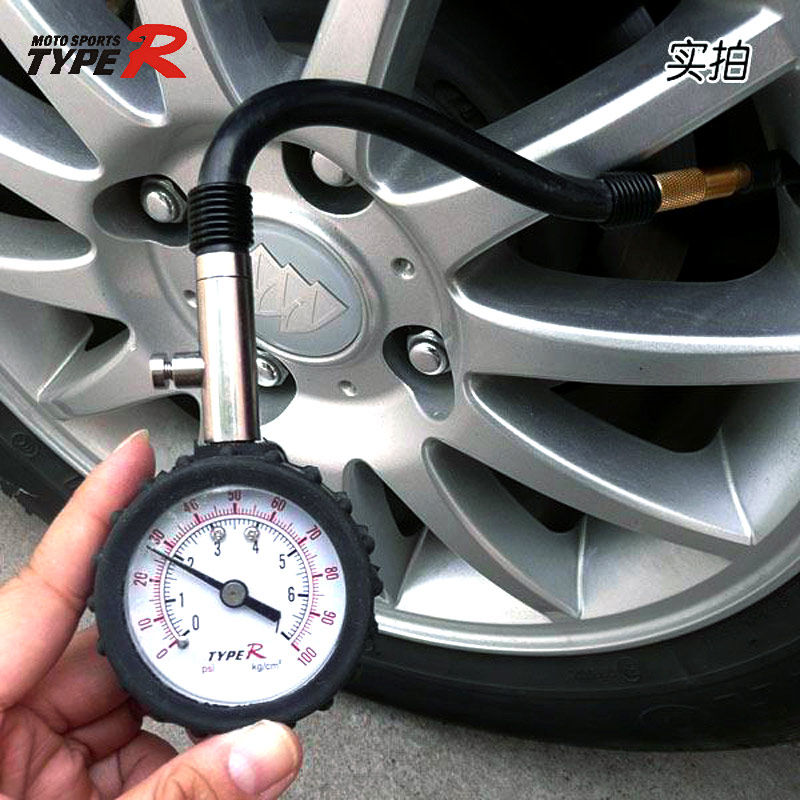 TYPE-R 高精度轮胎汽车胎压计测压器 车用金属指针气压计 气压表