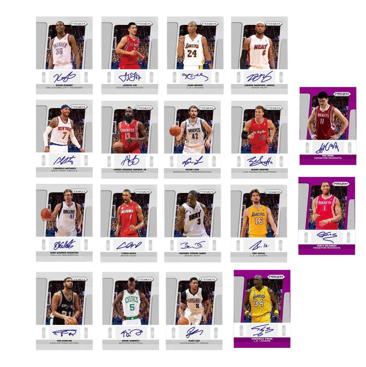 2014NBA signature card full set of 18 pieces