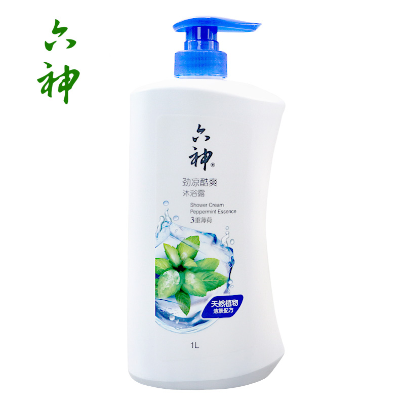 【天猫超市】六神劲凉酷爽沐浴露三重薄荷的劲凉快速冰透爽1L