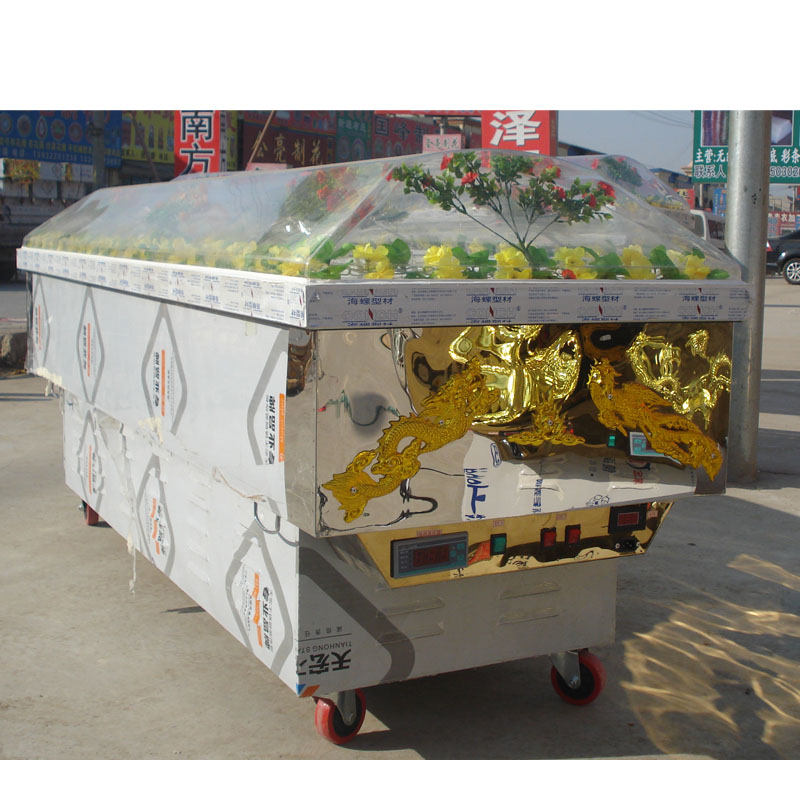 Refrigerated coffin ice bed cinerary casket funerary goods (new tidal titanium alloy water crystal coffin)