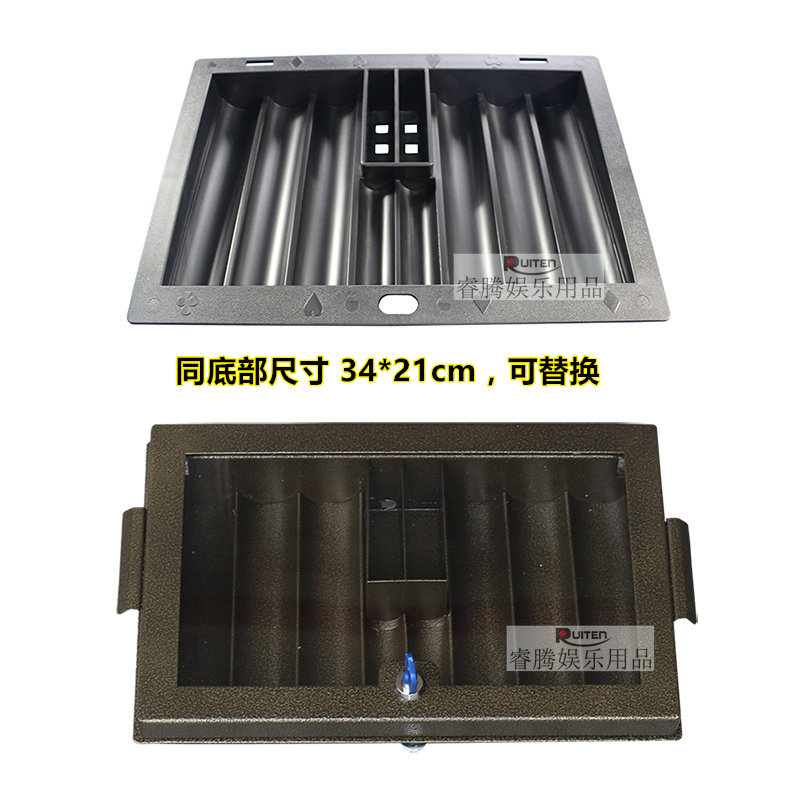 (Wise) 8-chip tray with poker bit chip holder ABS metal chip box iron chip box