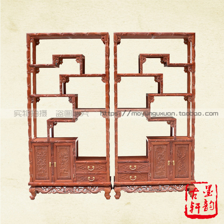 Burmese Pear Wood Bou Ancient Rack Big Fruit Purple Sandalwood Multipaku Bamboo Festival Bots Rack Red Wood Shelve Raw Grind 