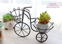 Iron bird square iron mesh hanging flower bracket Wall Wall decoration iron hanging basket portable basket finishing basket