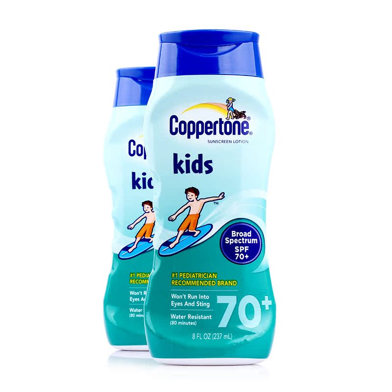 美国直邮 水宝宝kids儿童防晒霜乳237ml spf70+ 沙滩海边防水