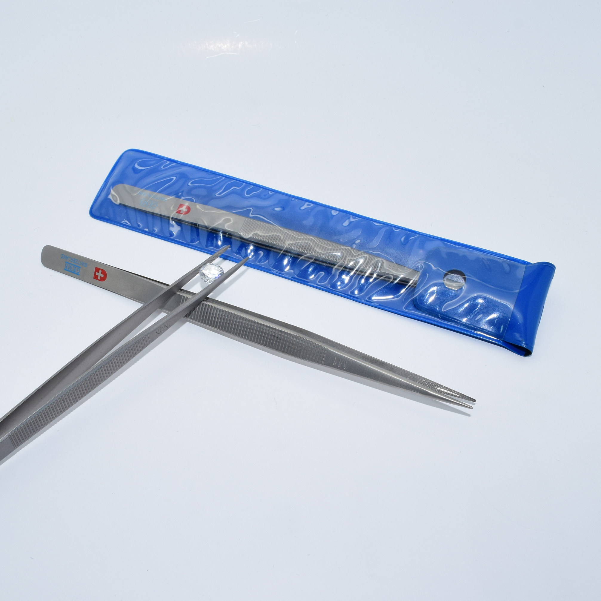 Advanced diamond forceps with gemstone clamp slot Swiss forceps with anti-static high precision forceps