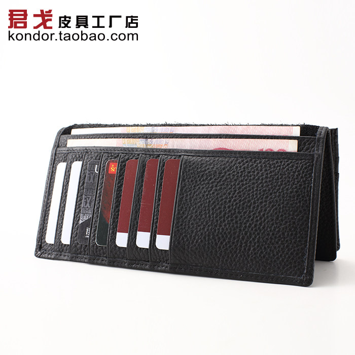 First layer cowhide leather multifunctional long version wallet card bag coin purse bank card bag business casual practical
