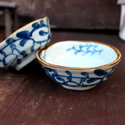 Underglaze color hand-painted ceramic Lotus round dish taste dish vinegar oil dish soy sauce dish dip dish dipped dish mustard small dish