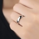 4MM / có thể là chữ! Nhẫn bạc 99 sterling nhẫn đôi nam nữ đơn giản Nhẫn