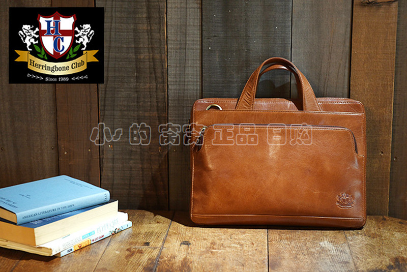 Full acclaim herringboneclub cow leather genuine leather men briefcase handbag single shoulder business bag
