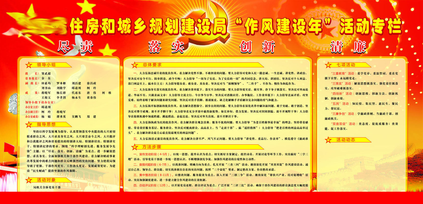 610办公装饰海报展板素材674建设局作风建设年活动专栏