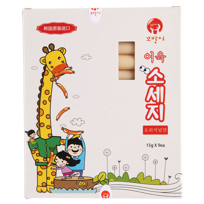 【天猫超市】韩国进口 高邦喜 鳕鱼肠 深海原味15g*9 宝宝零食