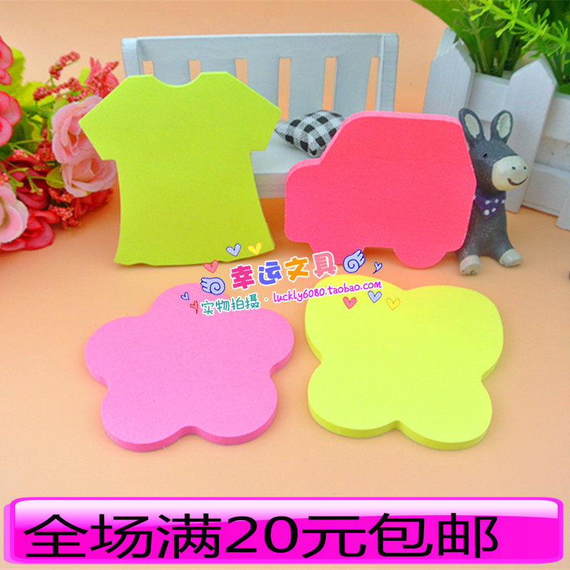 Baitong convenience sticker 6024 fluorescent sticker cartoon styling note paper N - sticker convenience paste color note batch