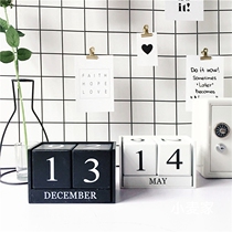 ins Nordic ornaments home furnishings black and white calendar industrial cold style simple model room layout Creative furnishings