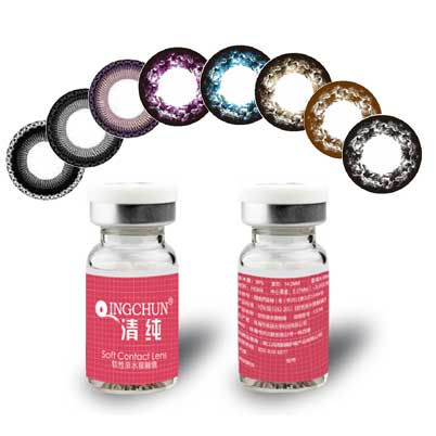 清纯美瞳半年抛自然美目 彩色隐形眼镜1片装 包邮送盒RQ