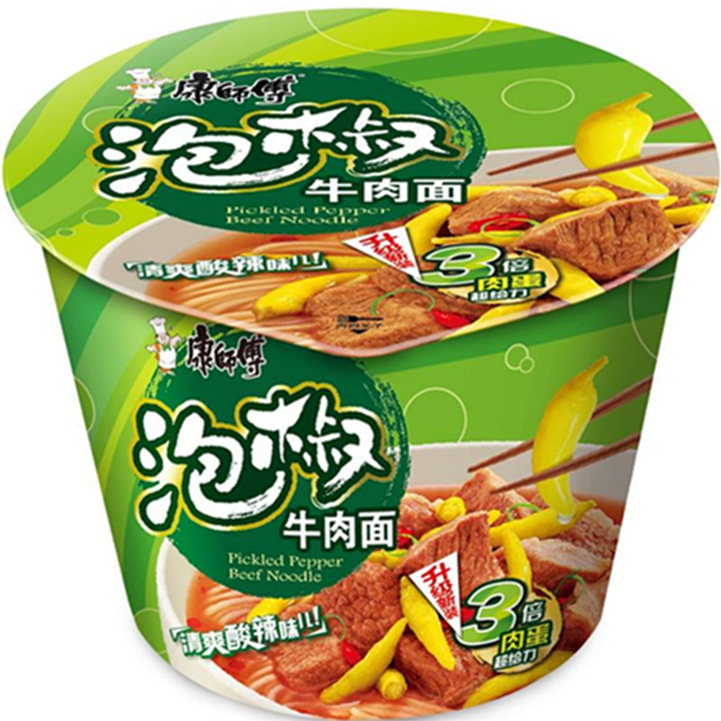 【天猫超市】康师傅 千椒百味 泡椒牛肉方便面 109g/桶