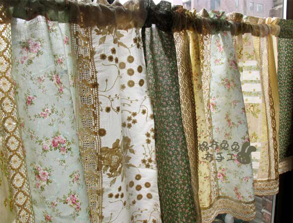 The forest of the green child~~ Retro country cotton handmade patchwork half curtain customization