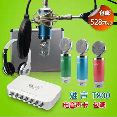 Charm T800 electronic sound card desktop notebook independent external USB sound card singing and shouting wheat condenser microphone set