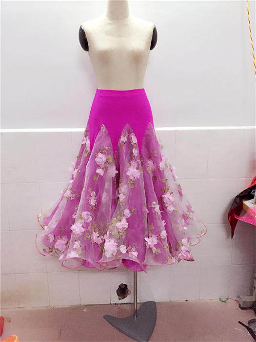 Spring and summer new Morden dance half-body dress Stereo floats Standard Morden Dance Big Swing Social Dance Performance Practice Dresses