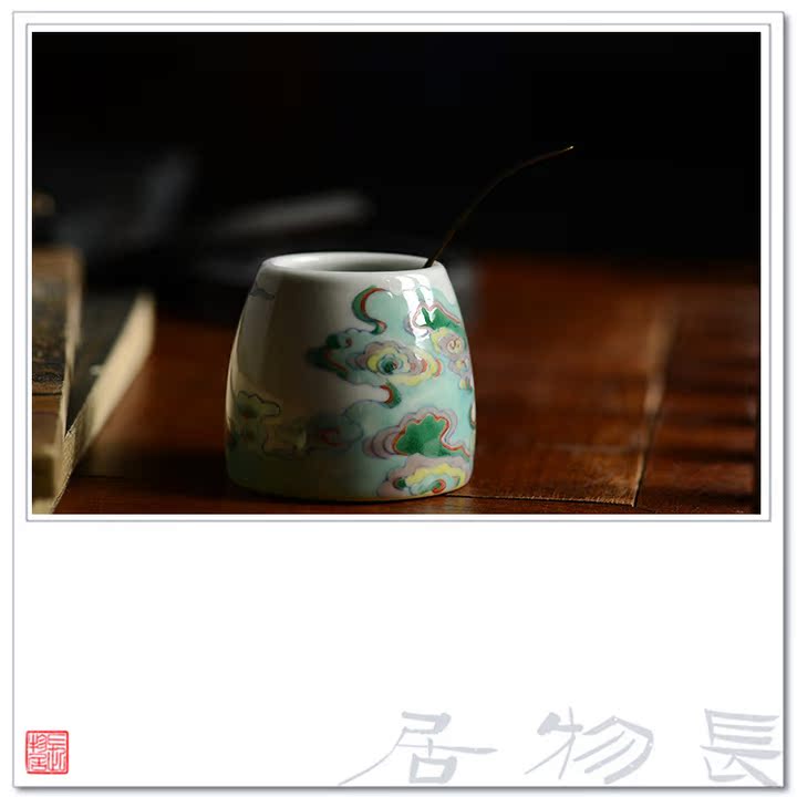 Offered home - cooked tea filter) in supporting hand - made bucket color xiangyun grain wsop statute of jingdezhen ceramic tea set manually