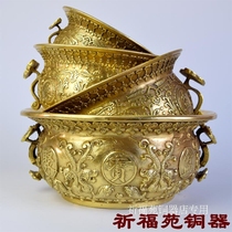 Pure copper cornucopia home furnishings living room antique wedding props feng shui bronze shop opened