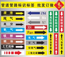 Светоотражающий логотип трубопровода) этикетка трубопровода газа и жидкости) кислотно-щелочной пар воздух кислород трубопровод направление потока стрелка