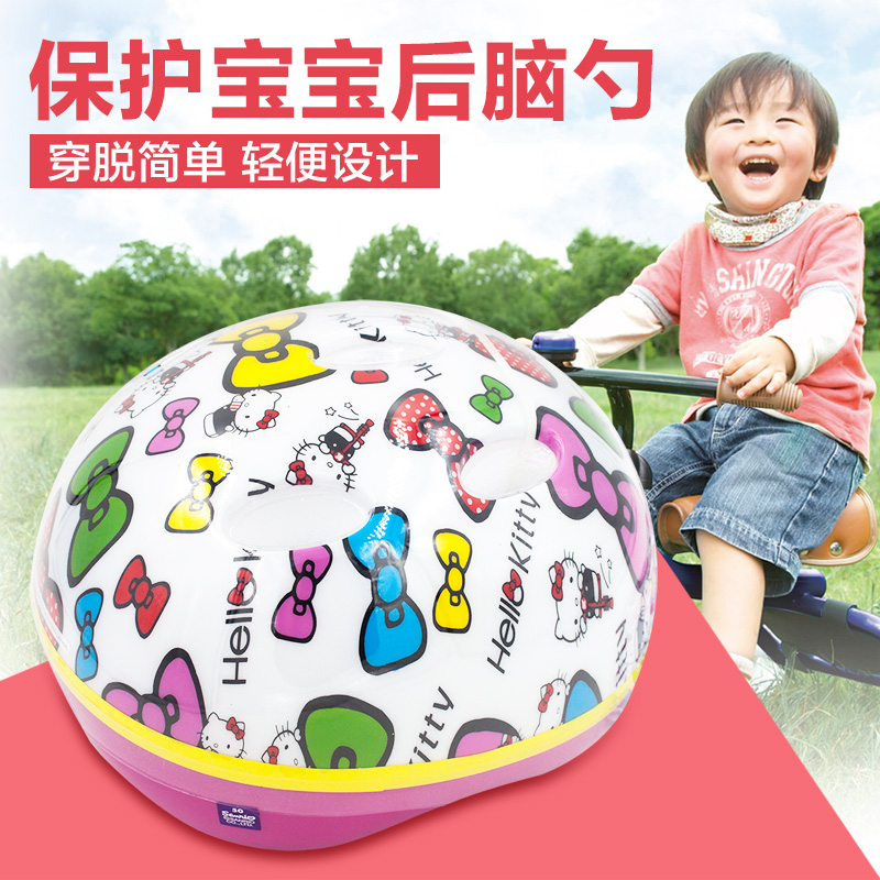 日本原装mimi Hello Kitty自行车轮滑滑板头盔 宝宝护具