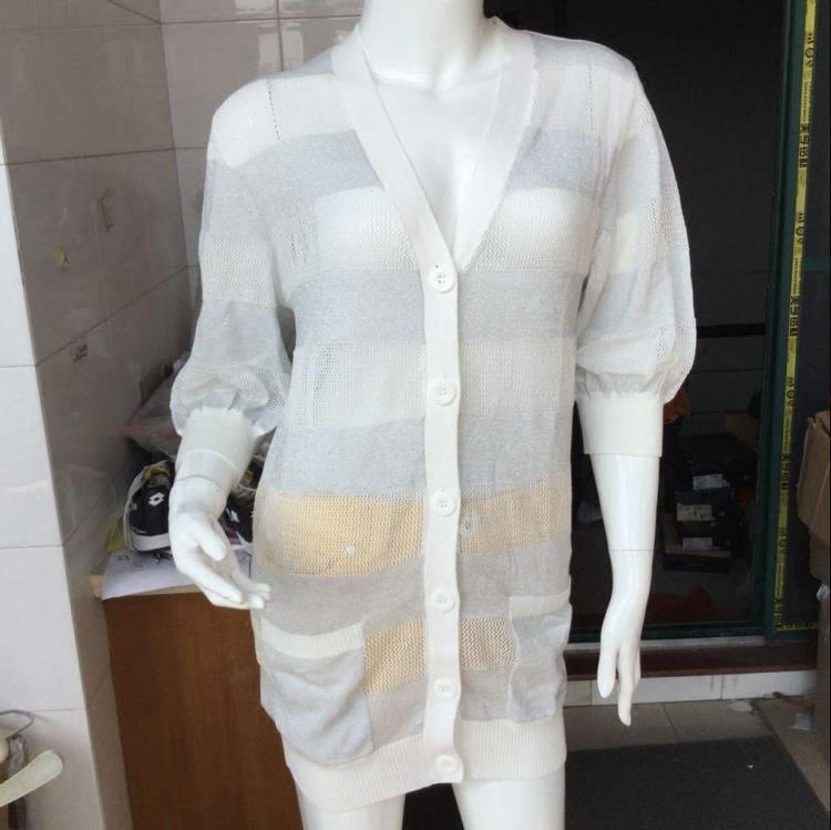 LOTTO Lotu Women's Italian Summer Decorative Cardigan Woven Shirt EMBG004-3