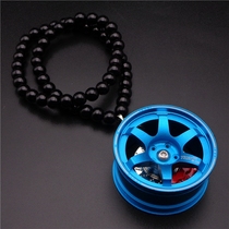 New TE37 simulation tide brand car wheel modified car pendant mens car rearview mirror high-end car hanging jewelry