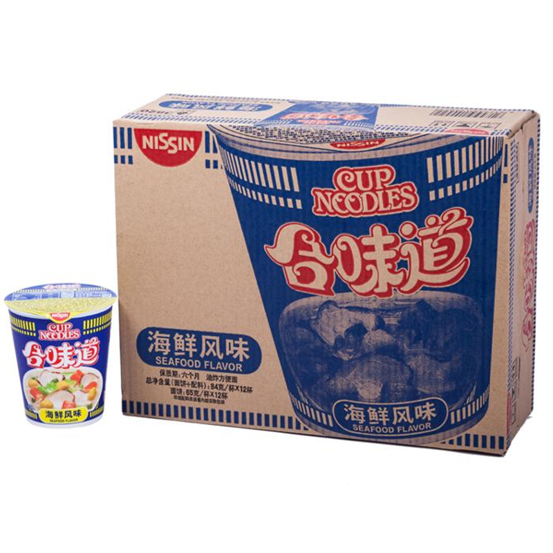 【天猫超市】日清泡面 合味道杯面海鲜味1008g/箱12杯整箱大包装