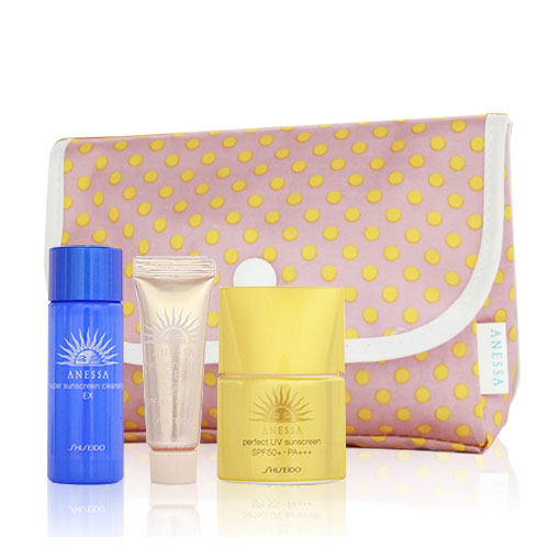 SHISEIDO 资生堂 安耐晒旅行三件组(明亮色)台湾官网直邮进口