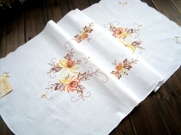 Foreign Trade Pure Cotton Embroidered Retro American Countryside Cloth Art Table Flag Table Cloth Cover Towels 37x83CM Bloom Ultra-Value Boutique